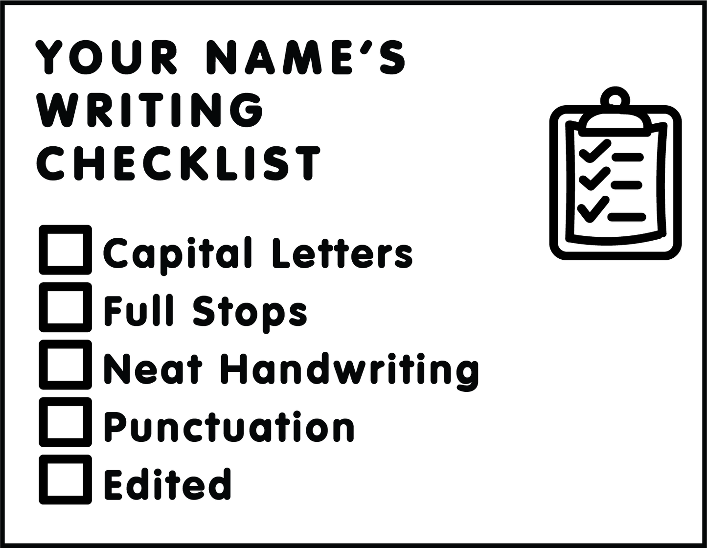 TEACHER WRITING CHECKLIST STAMP