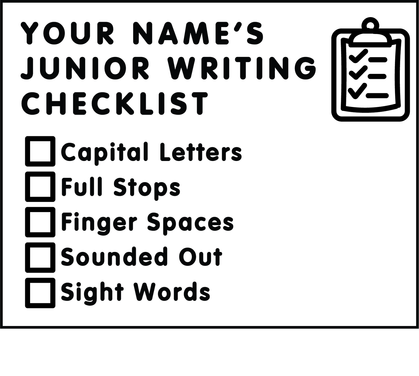 JUNIOR TEACHER WRITING CHECKLIST STAMP