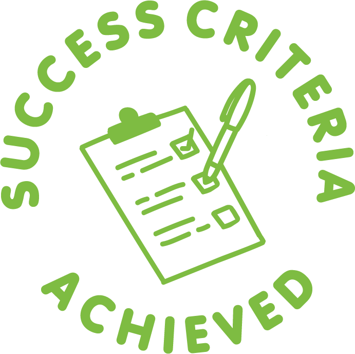 SUCCESS CRITERIA ACHIEVED STAMP