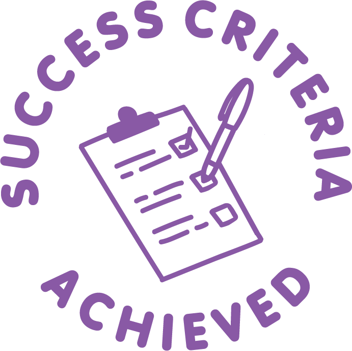 SUCCESS CRITERIA ACHIEVED STAMP
