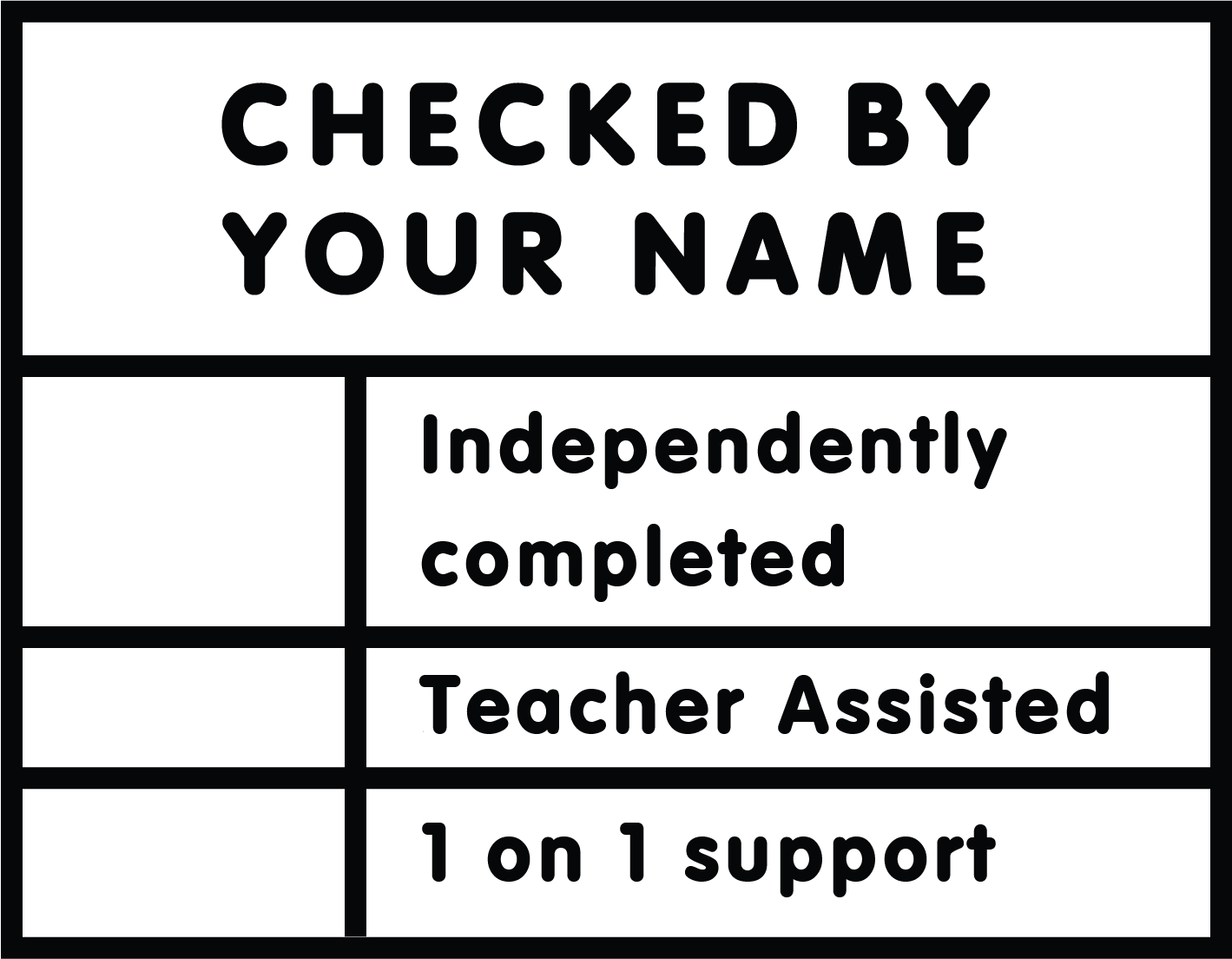 CHECKED BY TEACHER CUSTOMISABLE STAMP