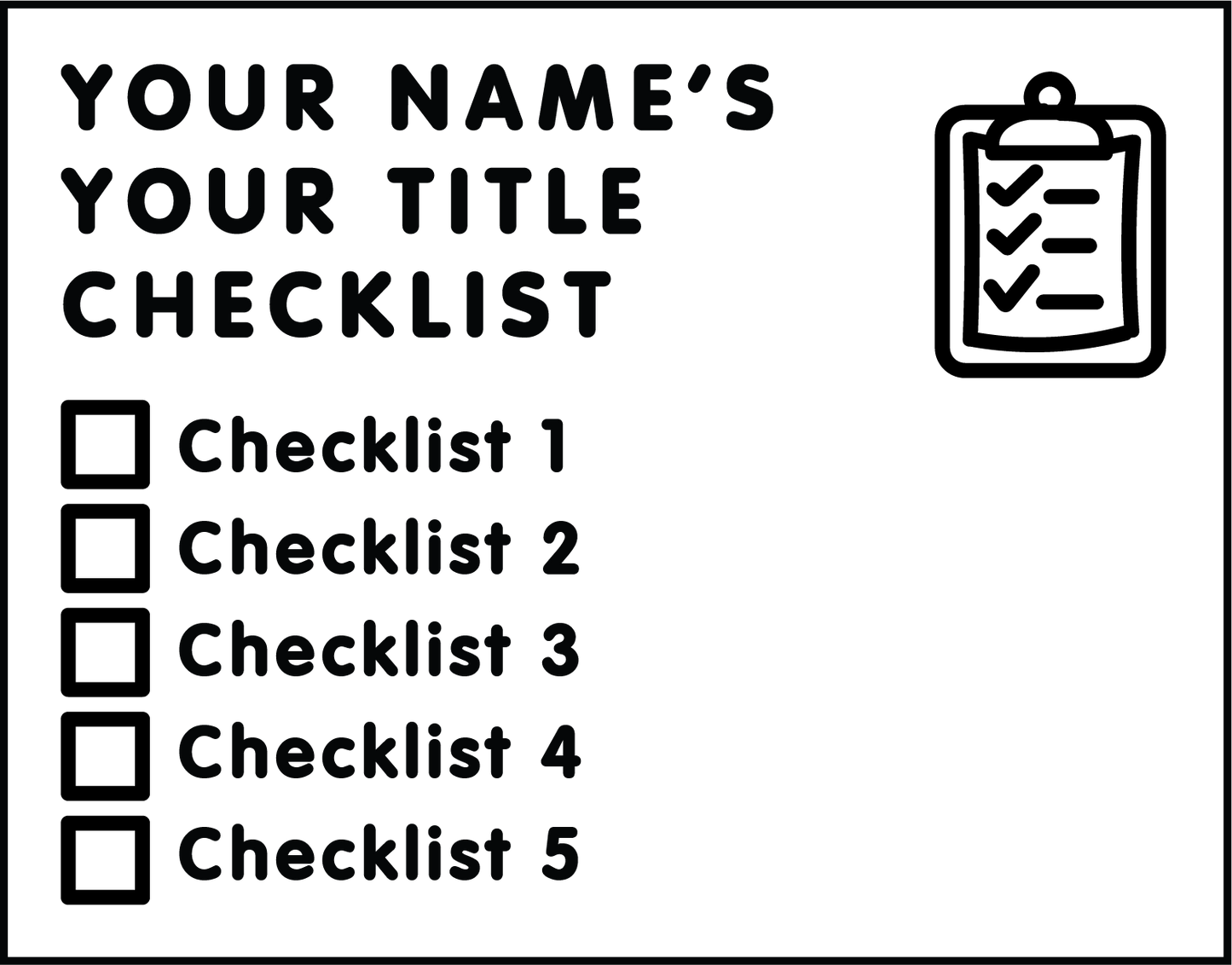 CUSTOMISABLE CHECKLIST STAMP