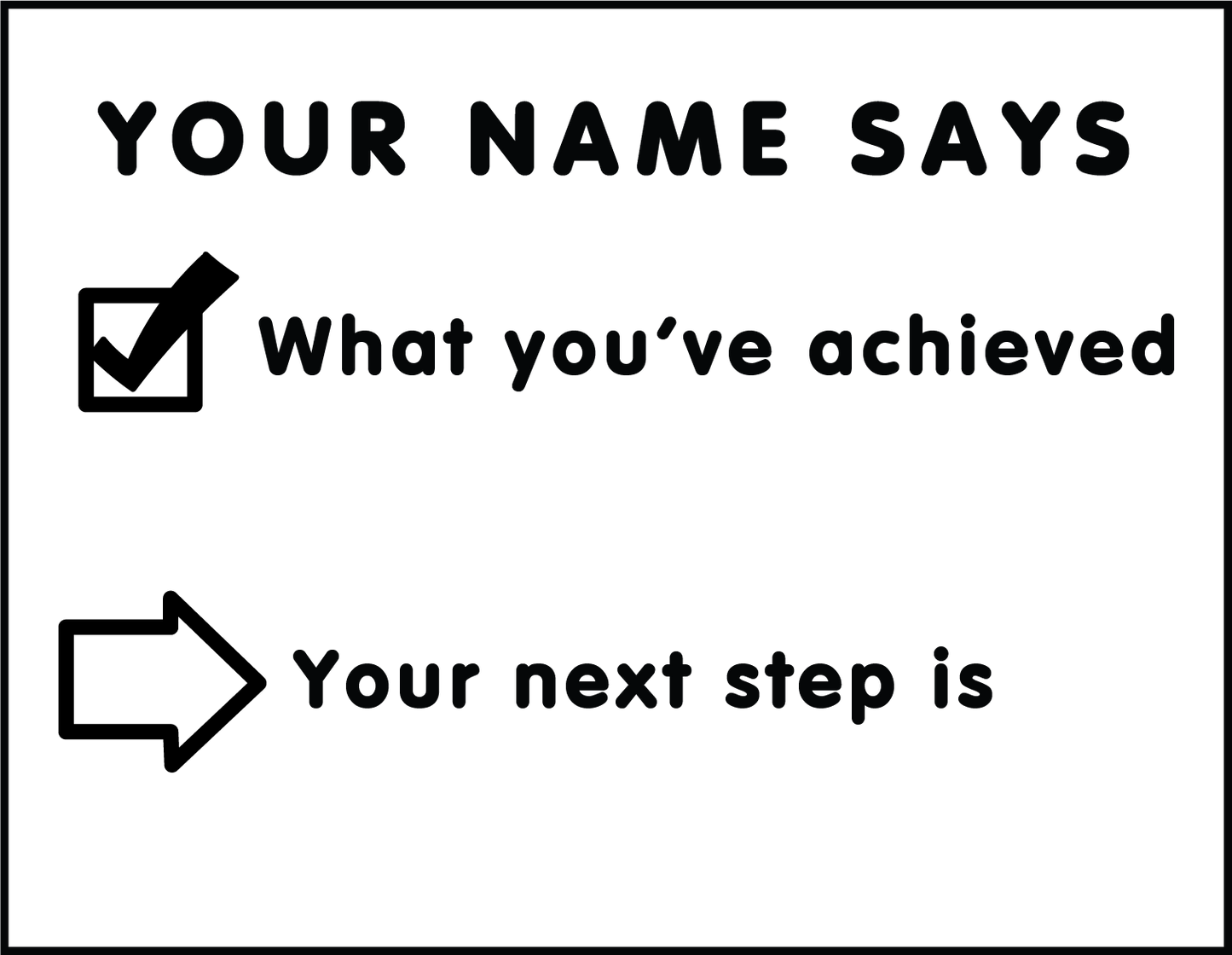 WHAT YOU'VE ACHIEVED / NEXT STEPS STAMP