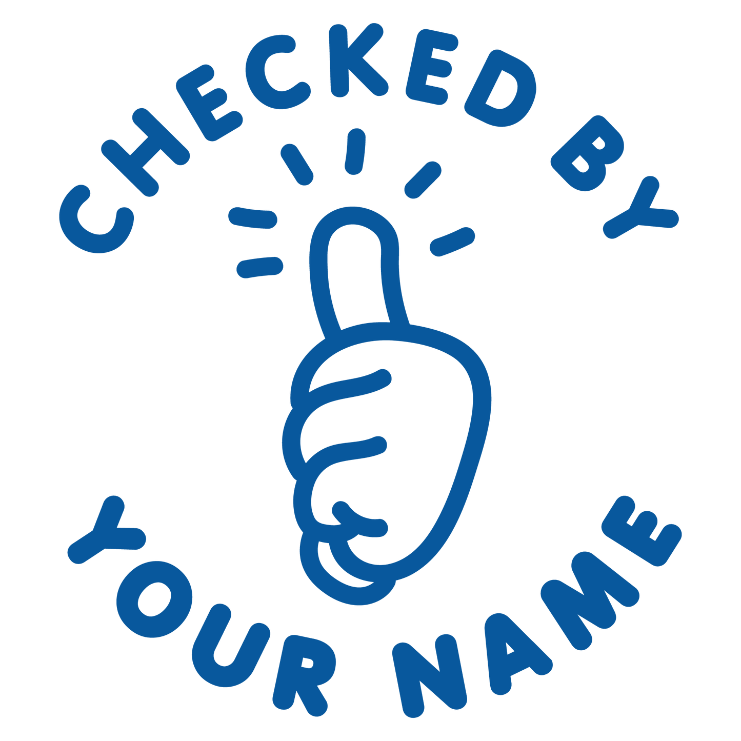 CHECKED BY CUSTOMISABLE STAMP
