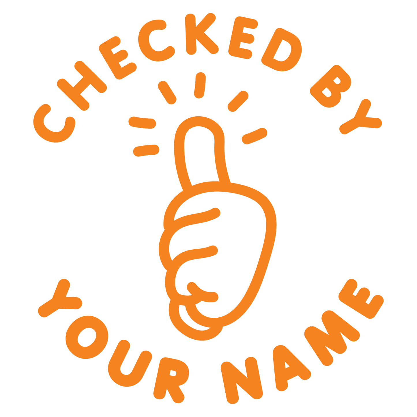 CHECKED BY CUSTOMISABLE STAMP