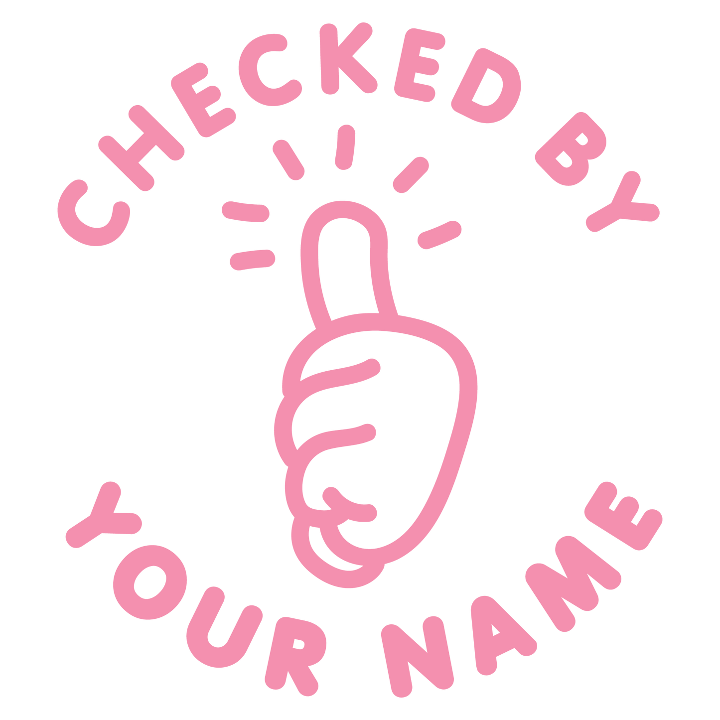 CHECKED BY CUSTOMISABLE STAMP