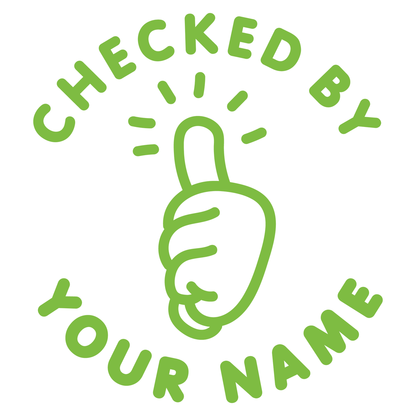 CHECKED BY CUSTOMISABLE STAMP