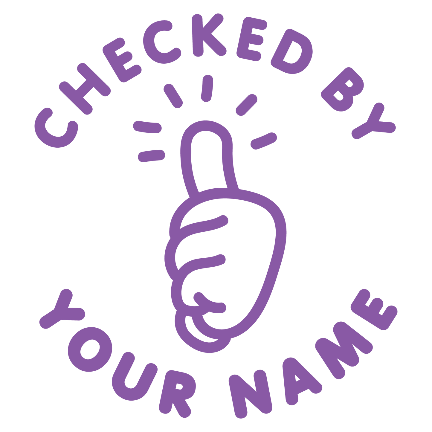 CHECKED BY CUSTOMISABLE STAMP