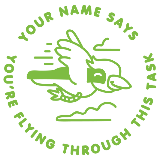 FLYING THROUGH THIS TASK CUSTOMISABLE STAMP