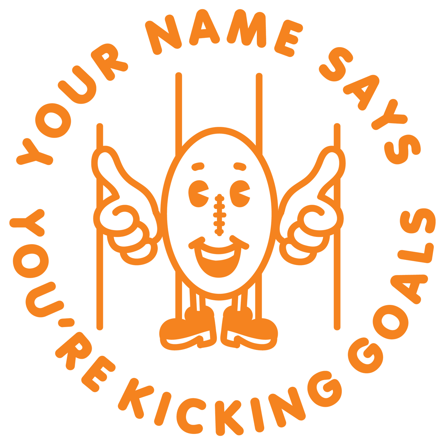 KICKING GOALS CUSTOMISABLE STAMP