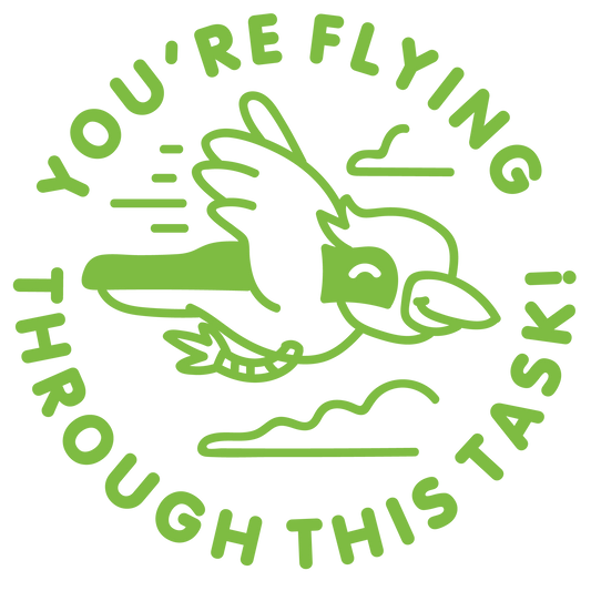 FLYING THROUGH THIS TASK PRE INKED STAMP