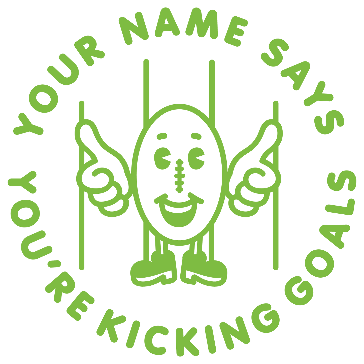 KICKING GOALS CUSTOMISABLE STAMP