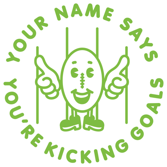 KICKING GOALS CUSTOMISABLE STAMP