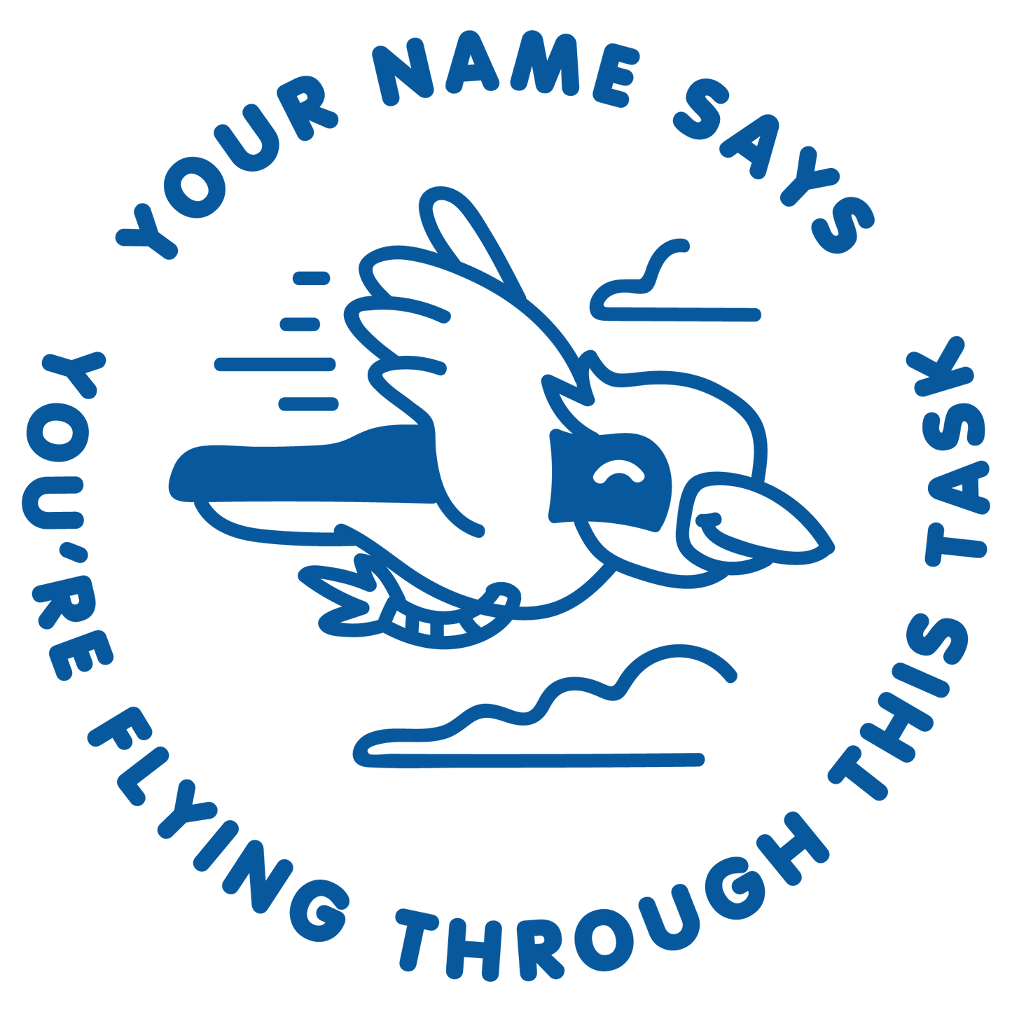 FLYING THROUGH THIS TASK CUSTOMISABLE STAMP