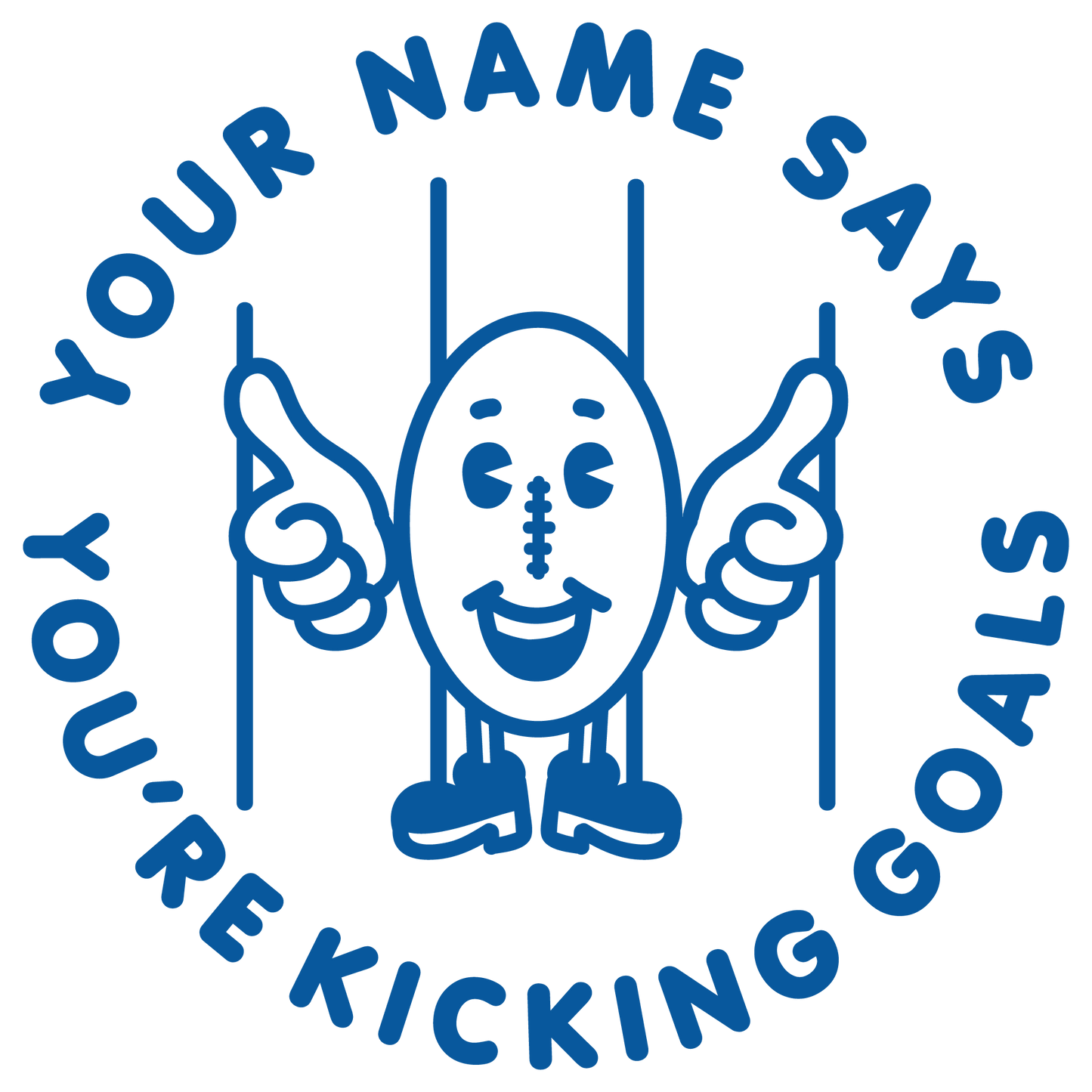 KICKING GOALS CUSTOMISABLE STAMP
