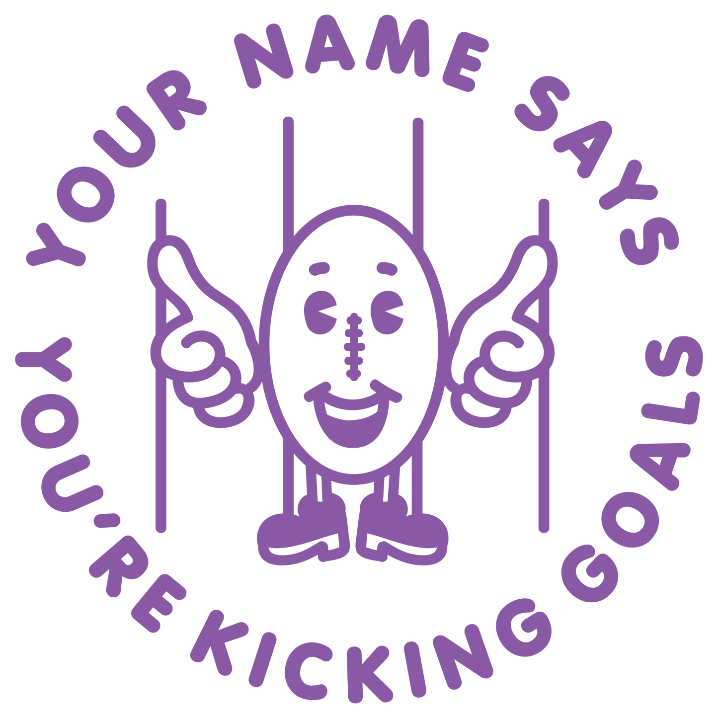 KICKING GOALS CUSTOMISABLE STAMP